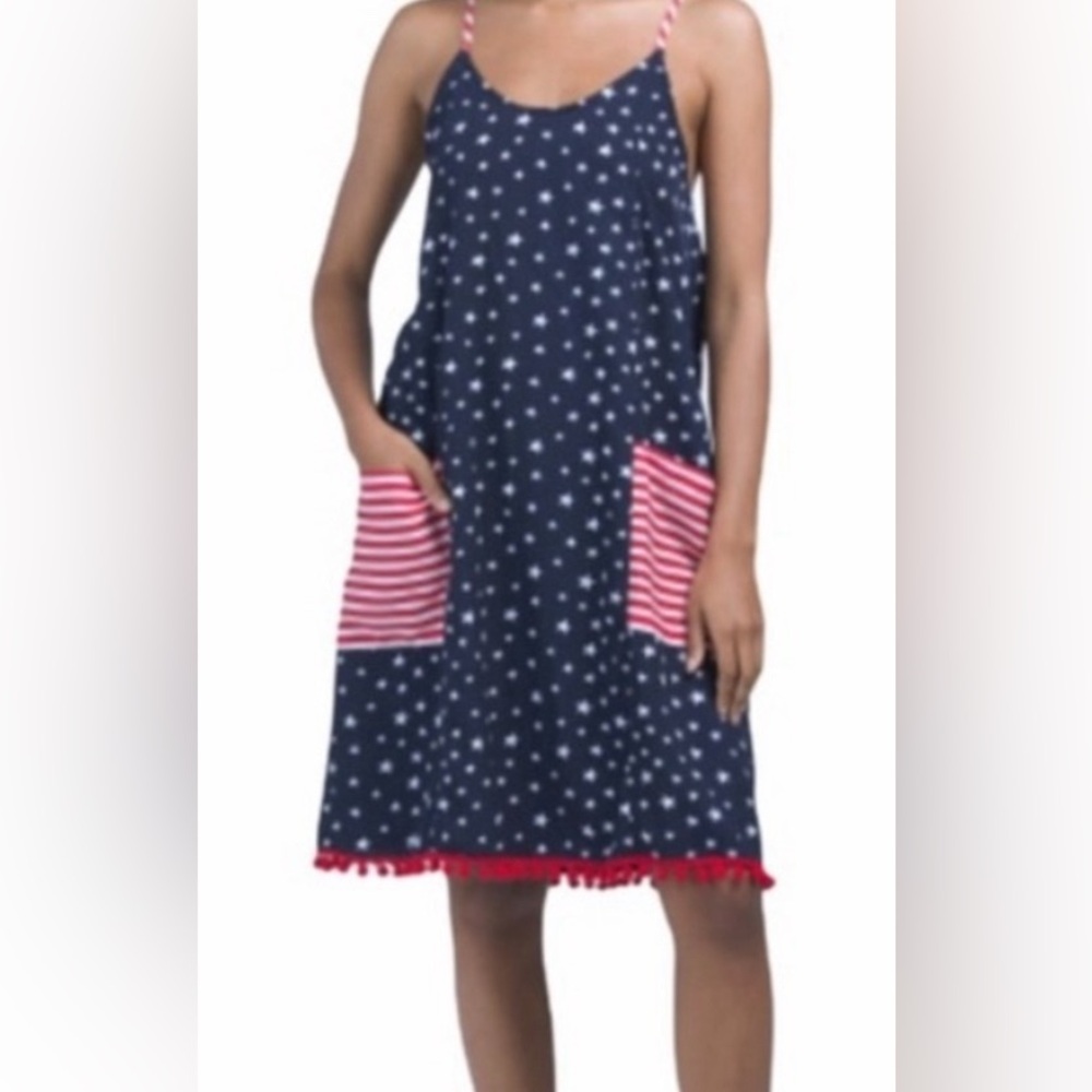 Red White & Blue & Stars Dress Medium by America & Beyond adorable